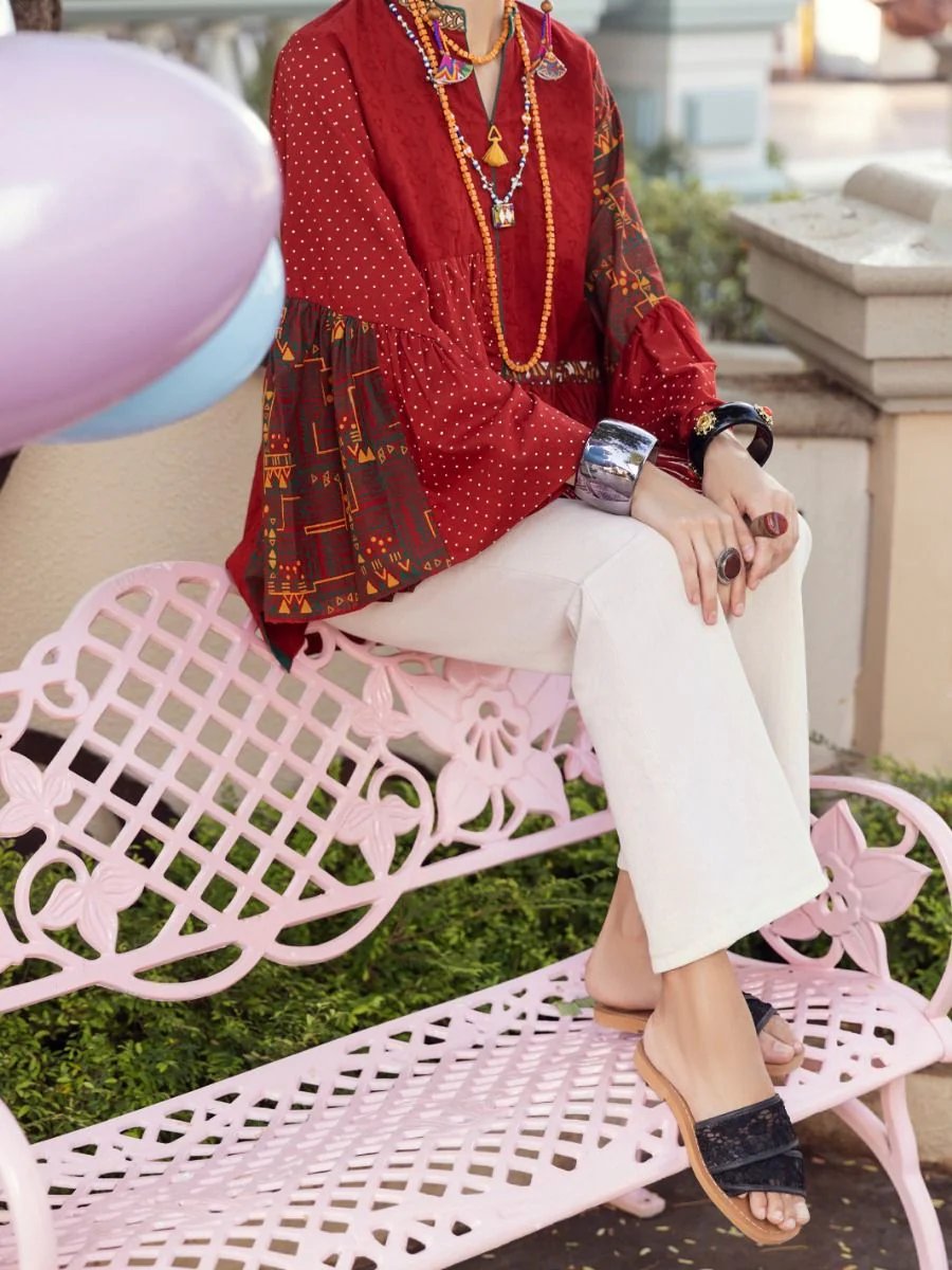 RED KURTI | ALP-LK-US-1361/FB-1361A - Image 4