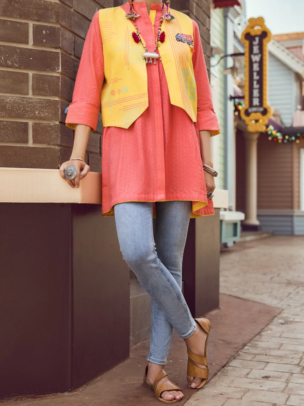 PINK COTTON DOBBY KURTI | ALP-LK-US-1363/AM-2540A - Image 3