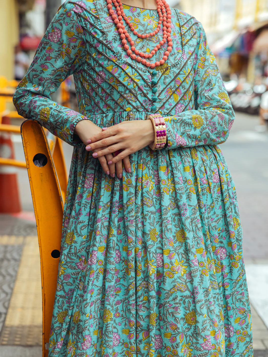 AQUA BLUE KURTI | ALP-LK-US-1762/FB-1762A - Image 3