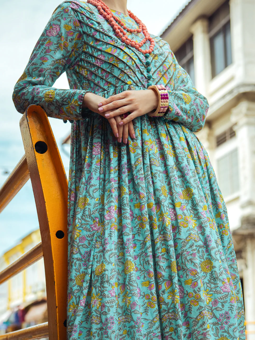 AQUA BLUE KURTI | ALP-LK-US-1762/FB-1762A - Image 5
