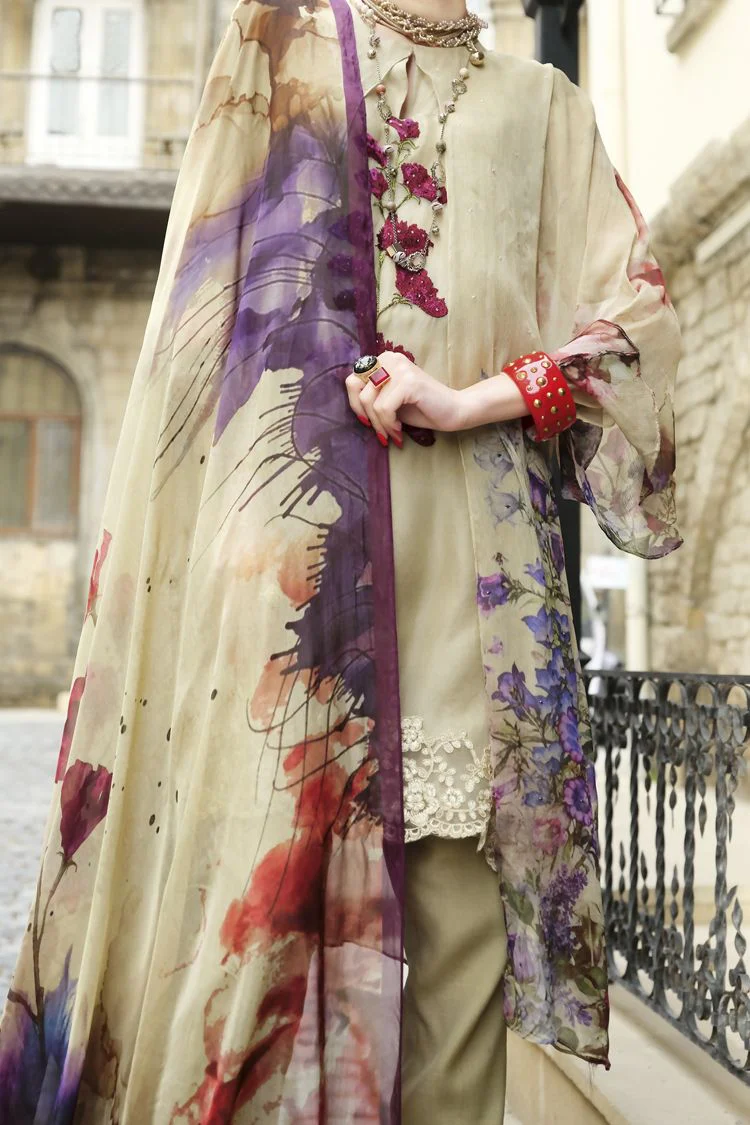 NATURAL 3PC UNSTITCHED | ALP-US-689 FB-689A