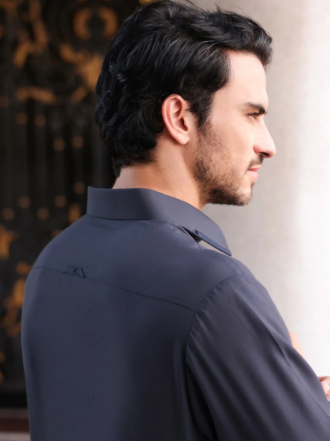 DARK GREY VISCOSE KAMEEZ SHALWAR | ALWA-KS-425/AM-6095H - Image 5