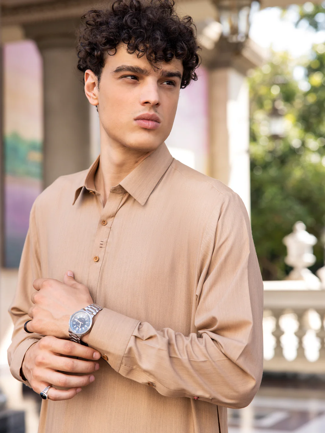 BROWN VISCOSE KAMEEZ SHALWAR | ALWA-KS-430/AM-6185B - Image 2