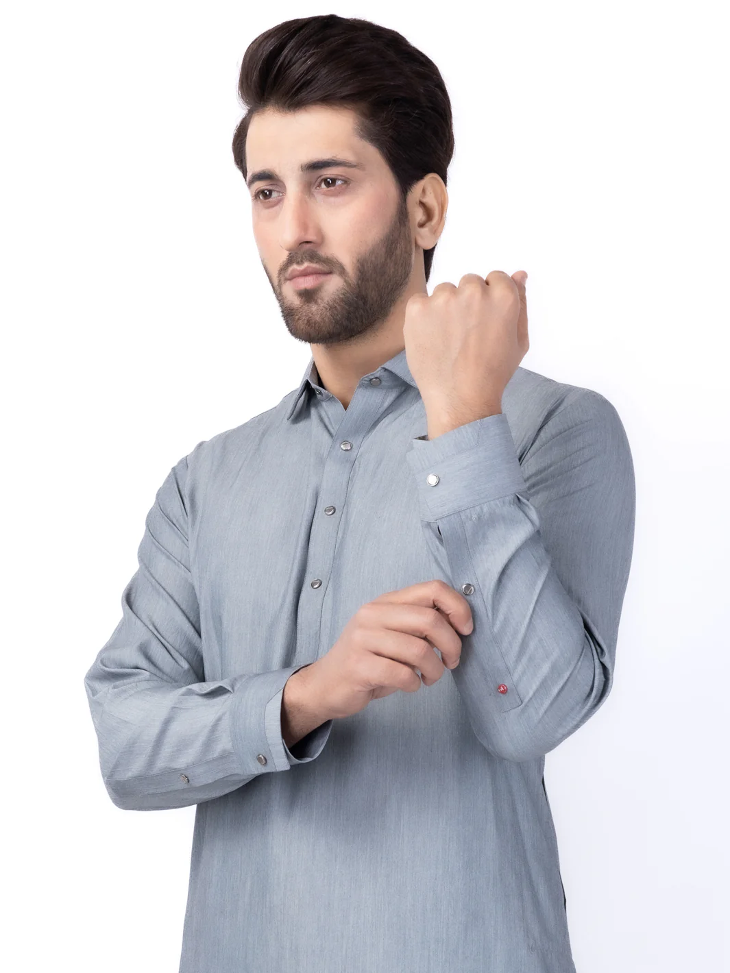 ASH GREY VISCOSE KAMEEZ SHALWAR | ALWA-KS-436/AM-6167D - Image 2