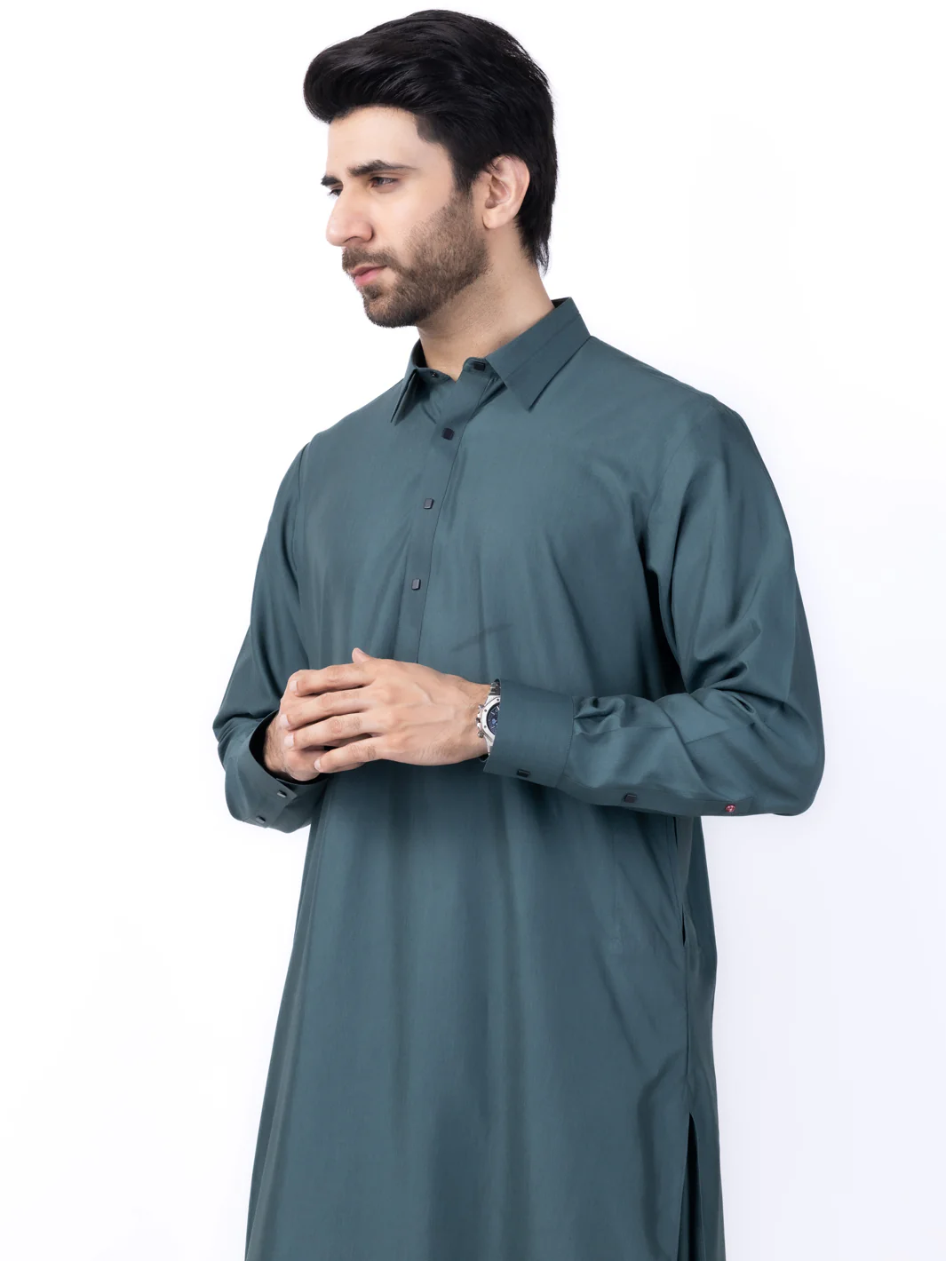 GREEN VISCOSE KAMEEZ SHALWAR | ALWA-KS-437/AM-6167F - Image 2