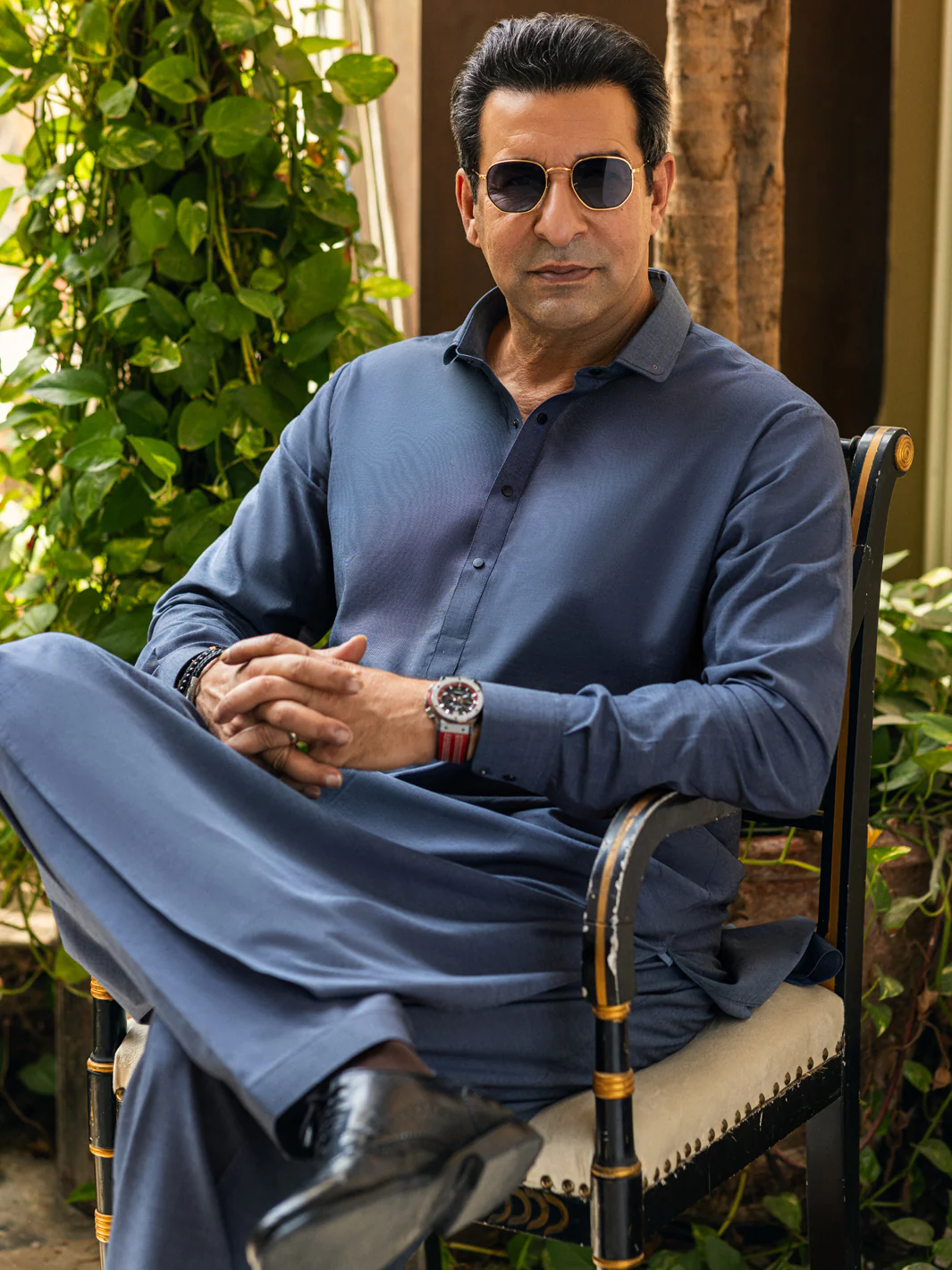 CHARCOAL GREY COTTON KAMEEZ SHALWAR | ALWA-KS-445/AM-6181D - Image 2