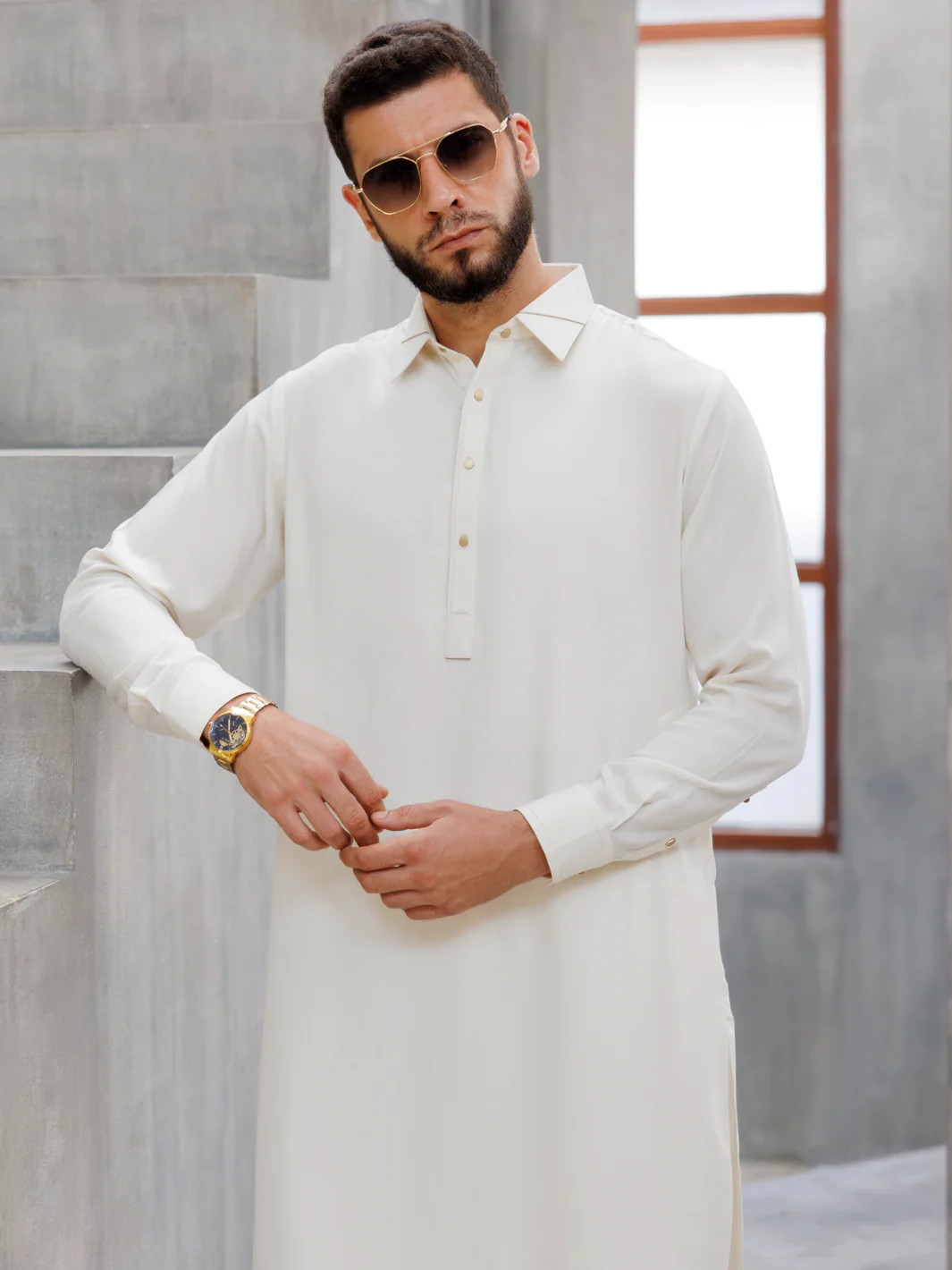 CREAM BLENDED KAMEEZ SHALWAR | ALWA-KS-478/AM-6197B - Image 2