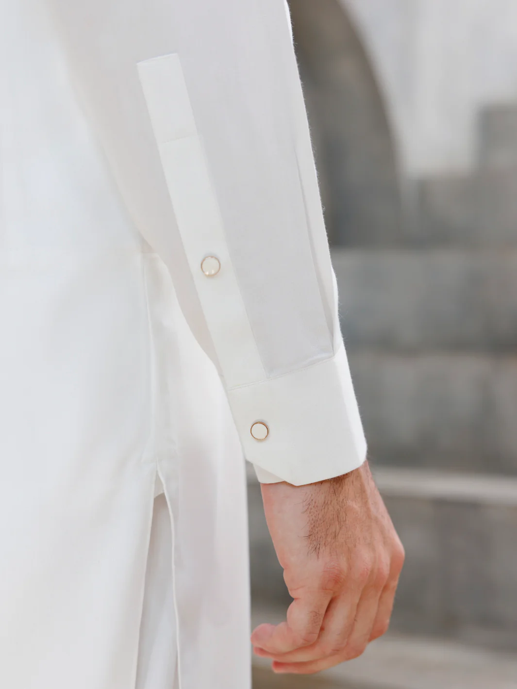 WHITE BLENDED KAMEEZ SHALWAR | ALWA-KS-481/AM-6197A - Image 3