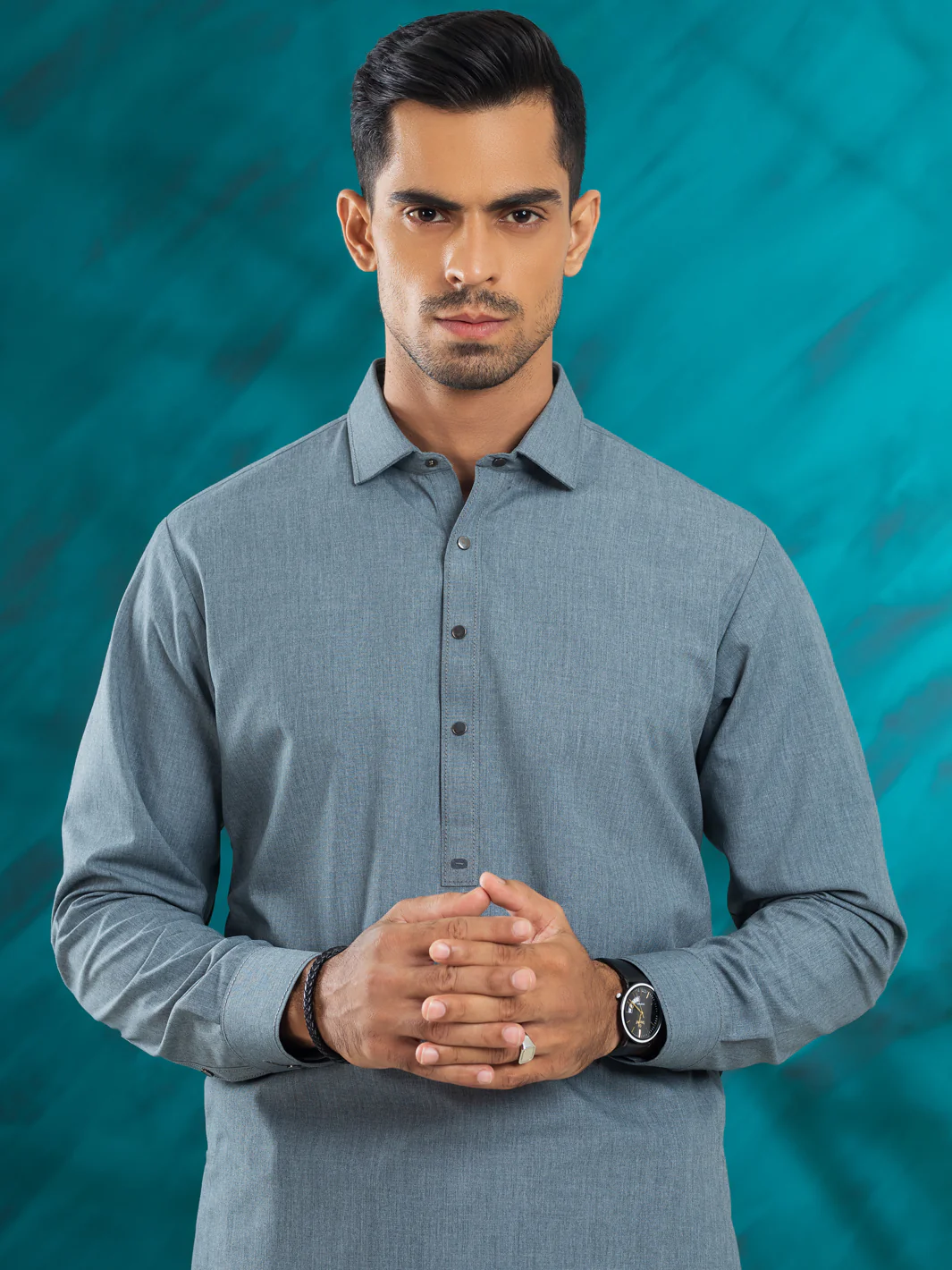 GREY BLENDED KAMEEZ SHALWAR | ALWA-KS-482/AM-6215A - Image 3