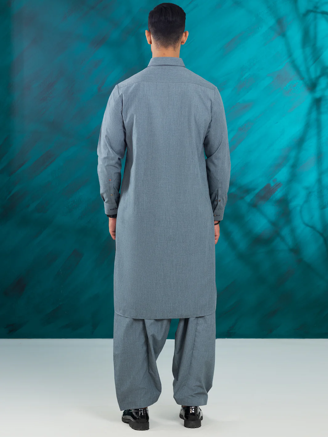 GREY BLENDED KAMEEZ SHALWAR | ALWA-KS-482/AM-6215A - Image 4