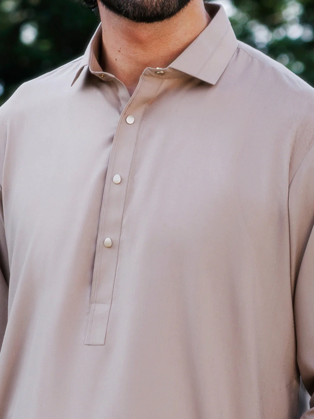 LIGHT BROWN BLENDED KAMEEZ SHALWAR | ALWA-KS-511/AM-6297A - Image 3