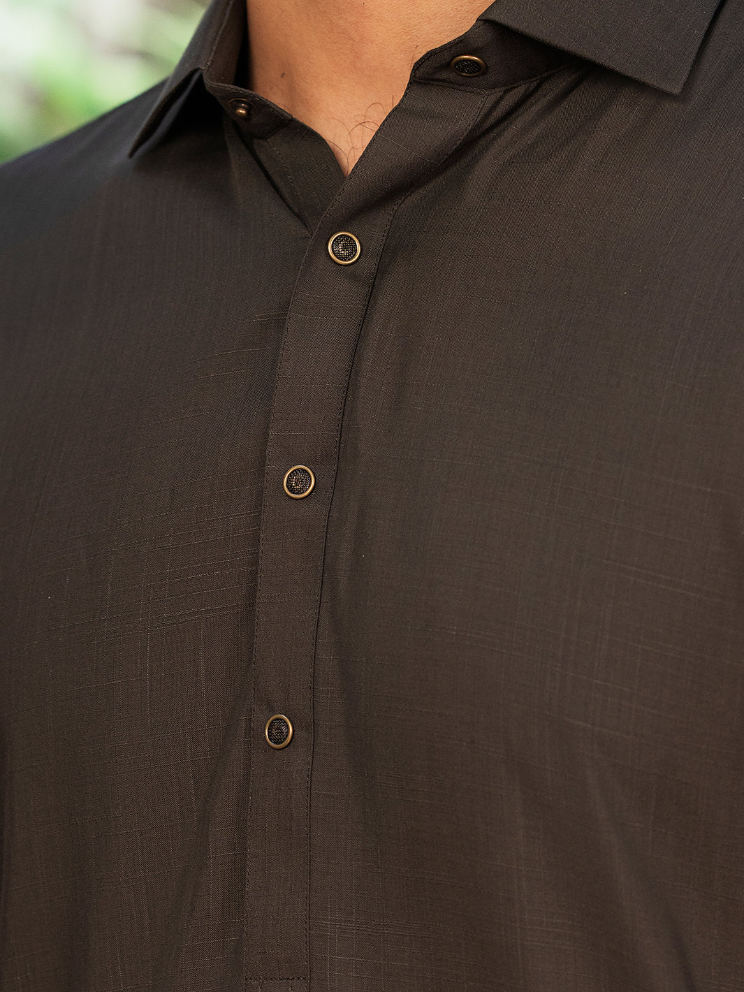 OLIVE GREEN BLENDED KAMEEZ SHALWAR | ALWA-KS-530/AM-6289D - Image 3