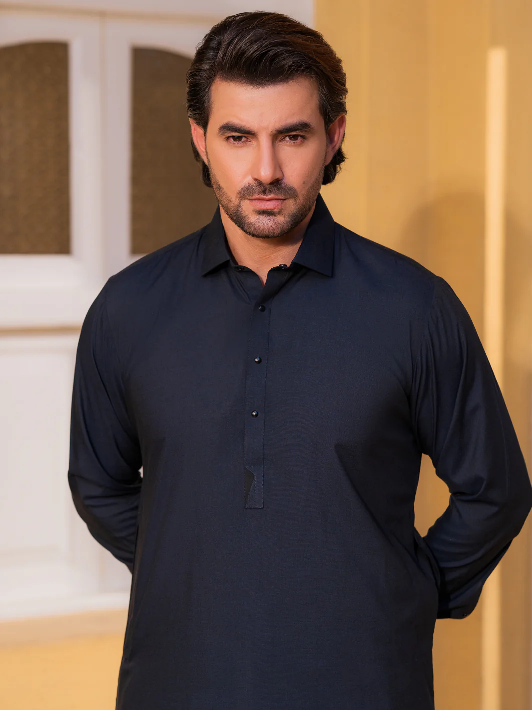 DARK BLUE BLENDED KAMEEZ SHALWAR | ALWA-KS-532/AM-6298E - Image 2