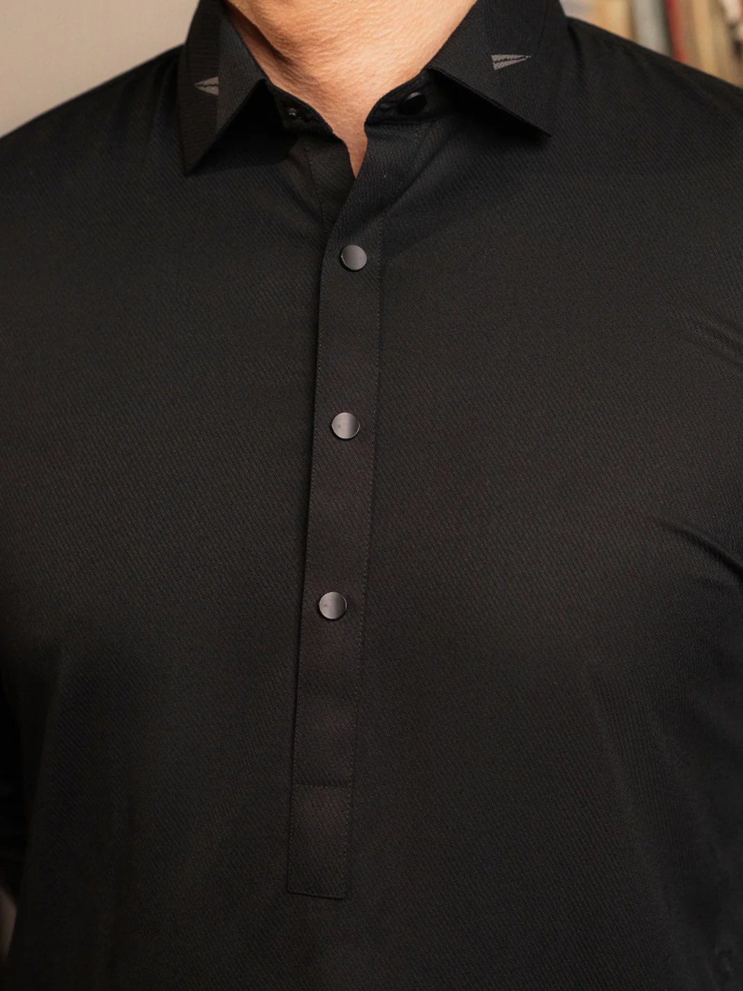 BLACK BLENDED KAMEEZ SHALWAR | ALWA-KS-549/AM-6295D - Image 4