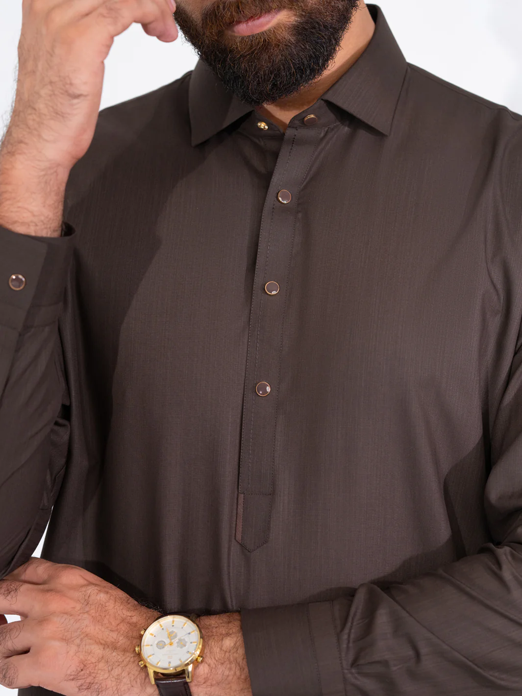 DARK BROWN KAMEEZ SHALWAR | ALWA-KS-558/AM-6343C - Image 4