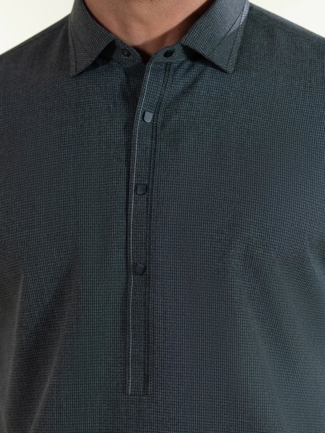 CHARCOAL GREY BLENDED KAMEEZ SHALWAR | ALWA-KS-570/AM-6342C - Image 4