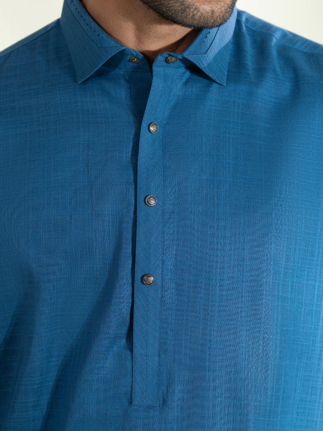 BLUE COTTON KAMEEZ SHALWAR | ALWA-KS-572/AM-6348A - Image 4