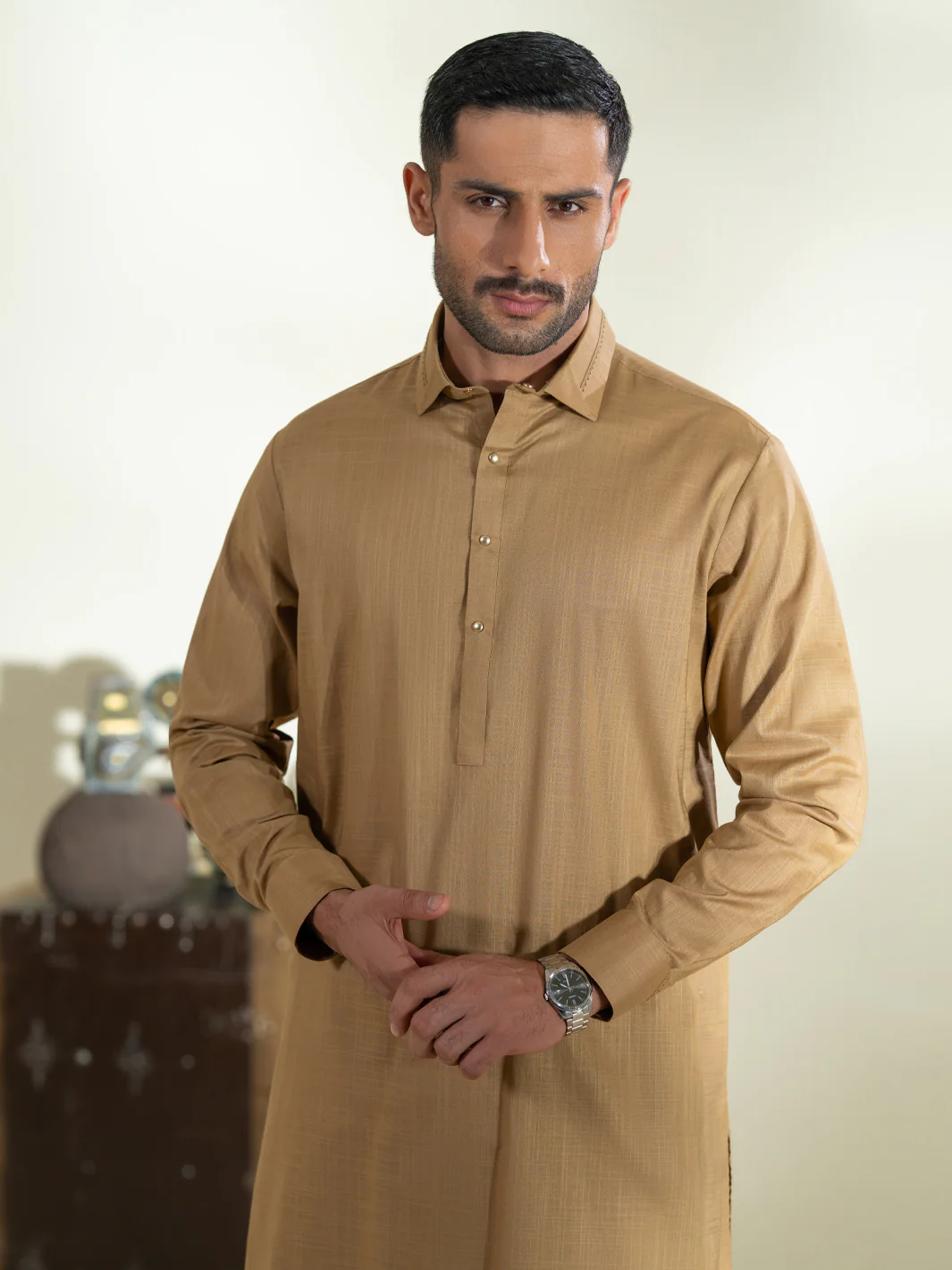 MUSTARD COTTON KAMEEZ SHALWAR | ALWA-KS-575/AM-6348F - Image 2