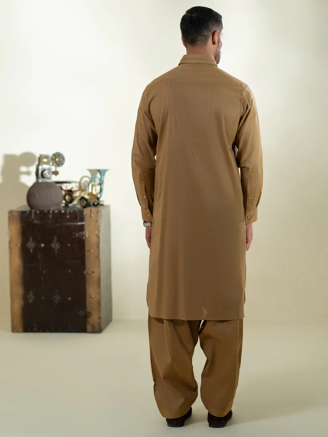 MUSTARD COTTON KAMEEZ SHALWAR | ALWA-KS-575/AM-6348F - Image 3