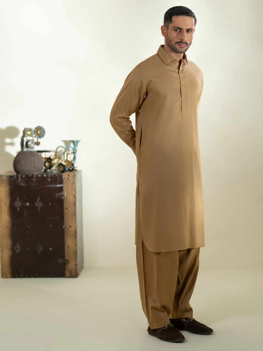 MUSTARD COTTON KAMEEZ SHALWAR | ALWA-KS-575/AM-6348F - Image 5