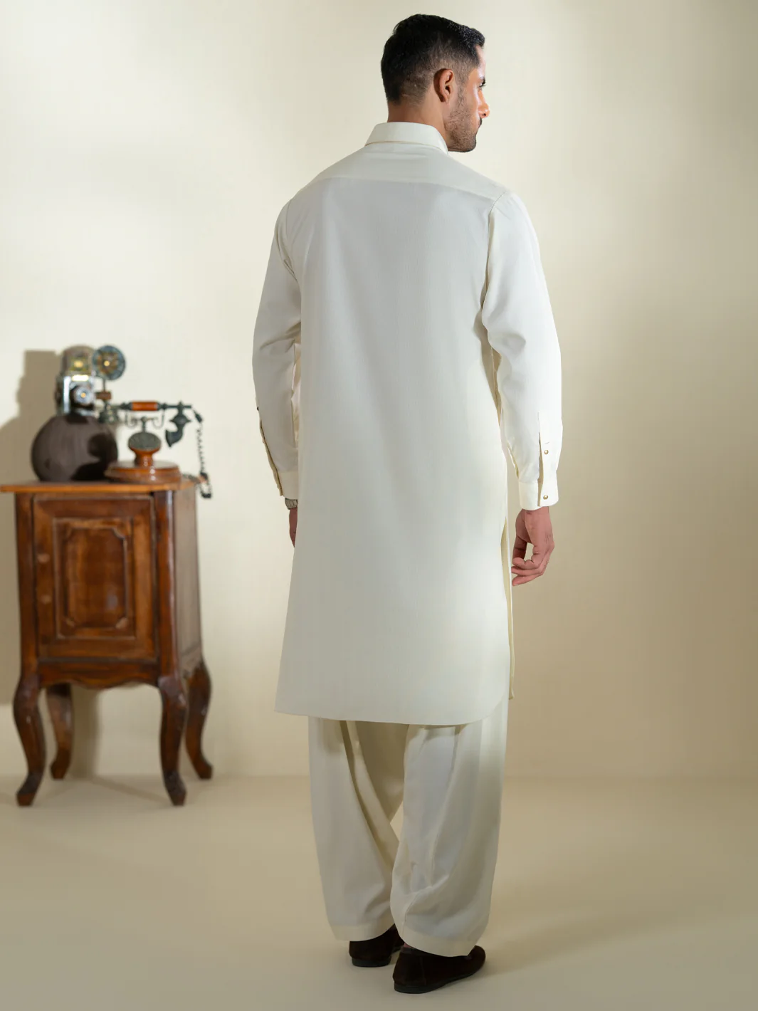 CREAM BLENDED KAMEEZ SHALWAR | ALWA-KS-580/AM-6342B - Image 3