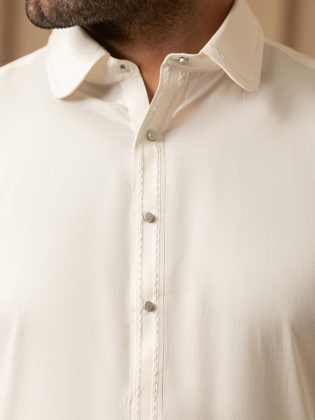 OFF WHITE COTTON KAMEEZ SHALWAR | ALWA-KS-581/AM-6347D - Image 4