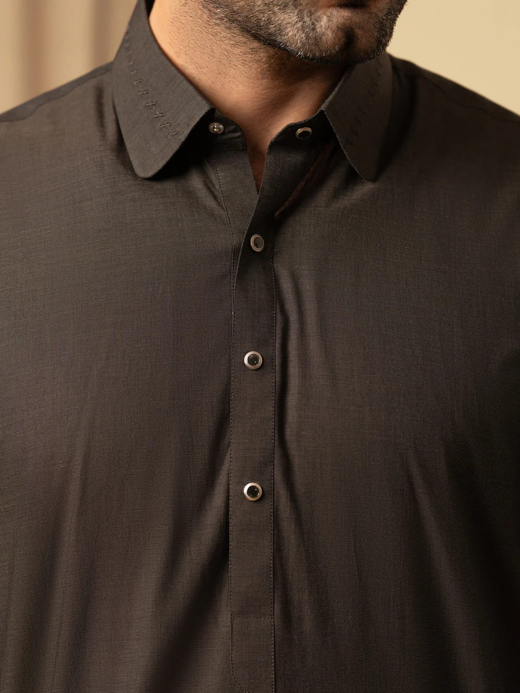 DARK BROWN COTTON KAMEEZ SHALWAR | ALWA-KS-587/AM-6345C - Image 4