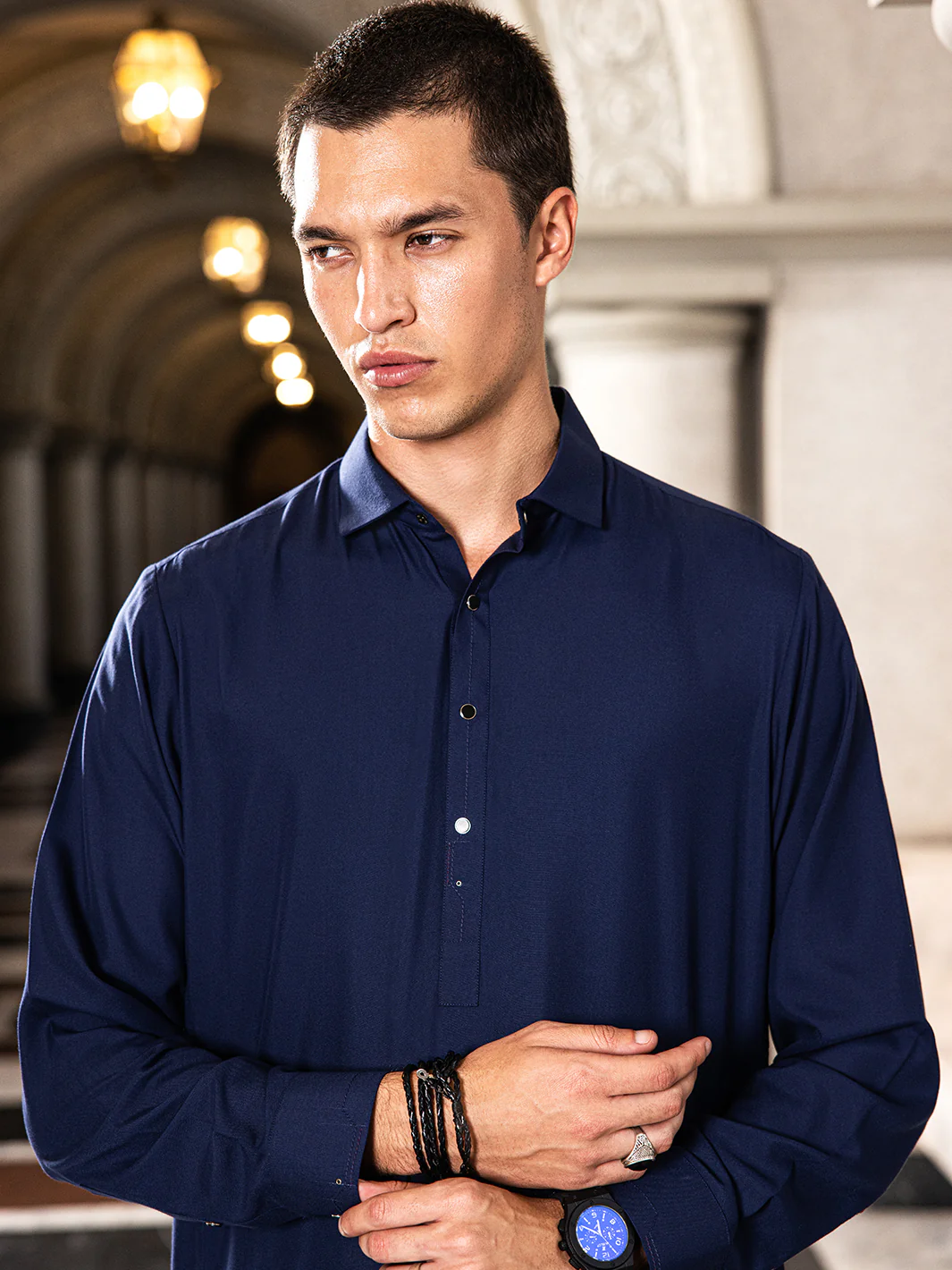 DARK BLUE KAMEEZ SHALWAR | ALWA-KS-US-24-415 - Image 2