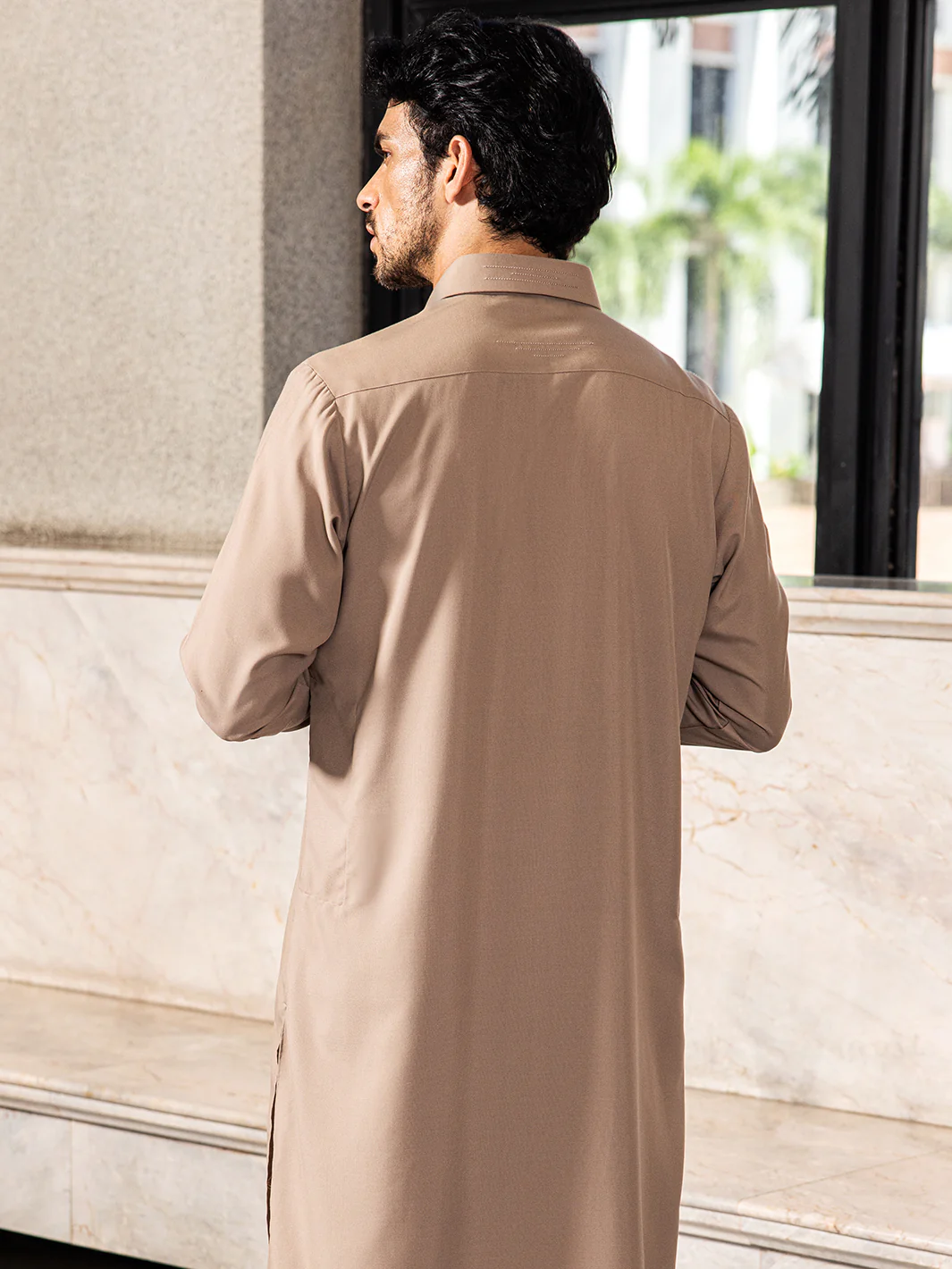 SAND BROWN KAMEEZ SHALWAR | ALWA-KS-US-24-416 - Image 3