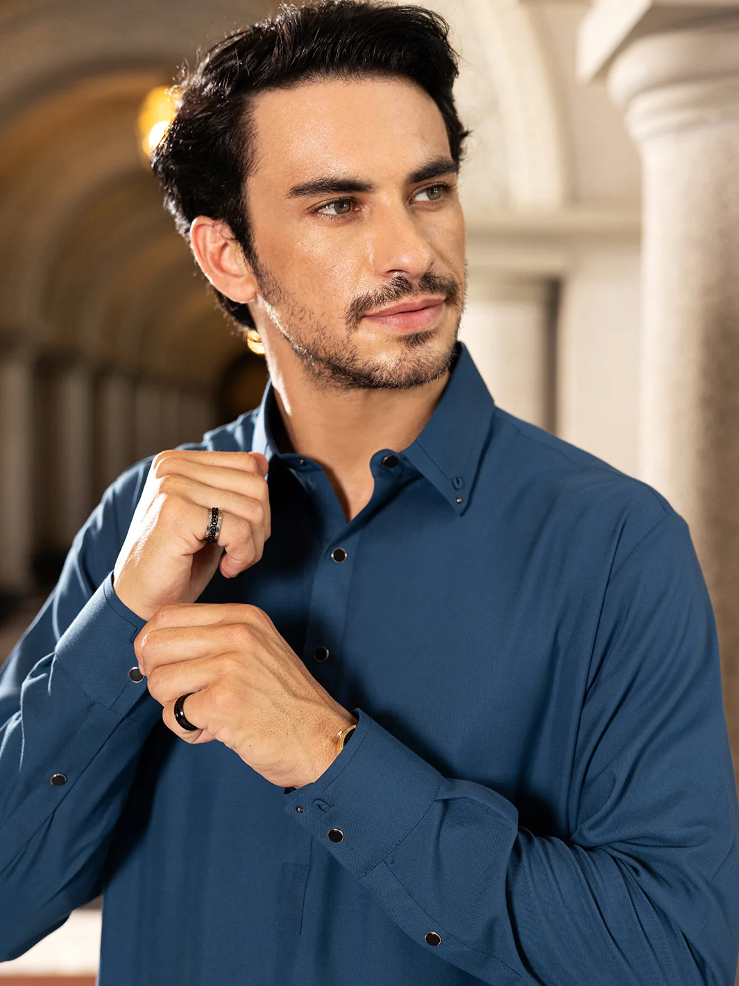 TEAL BLUE KAMEEZ SHALWAR | ALWA-KS-US-24-417 - Image 2