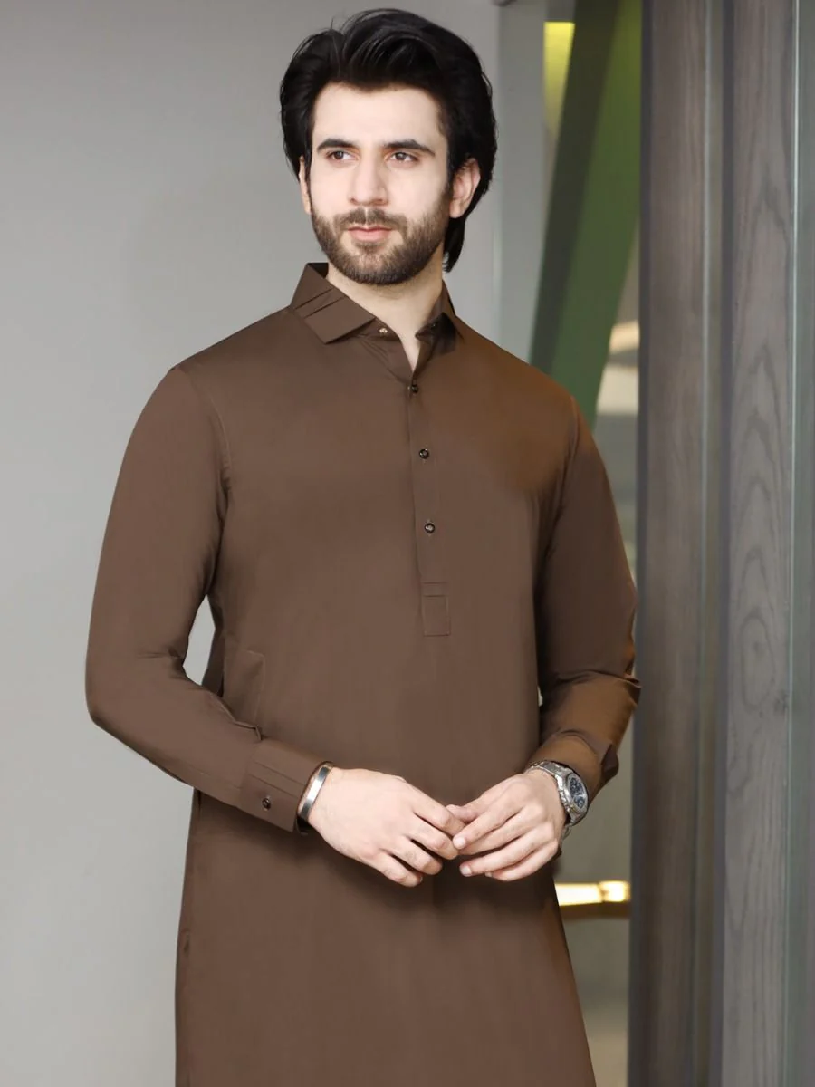 BROWN KAMEEZ SHALWAR | ALWA-KS-US-183/AM-813-1C - Image 2