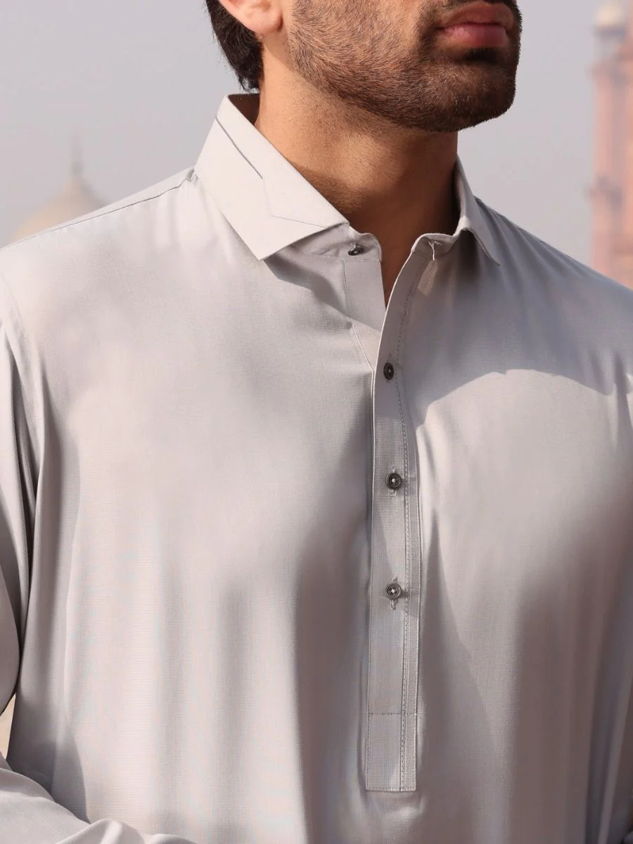 ASH GREY KAMEEZ SHALWAR | ALWA-KS-US-194 V-3 2020 - Image 2