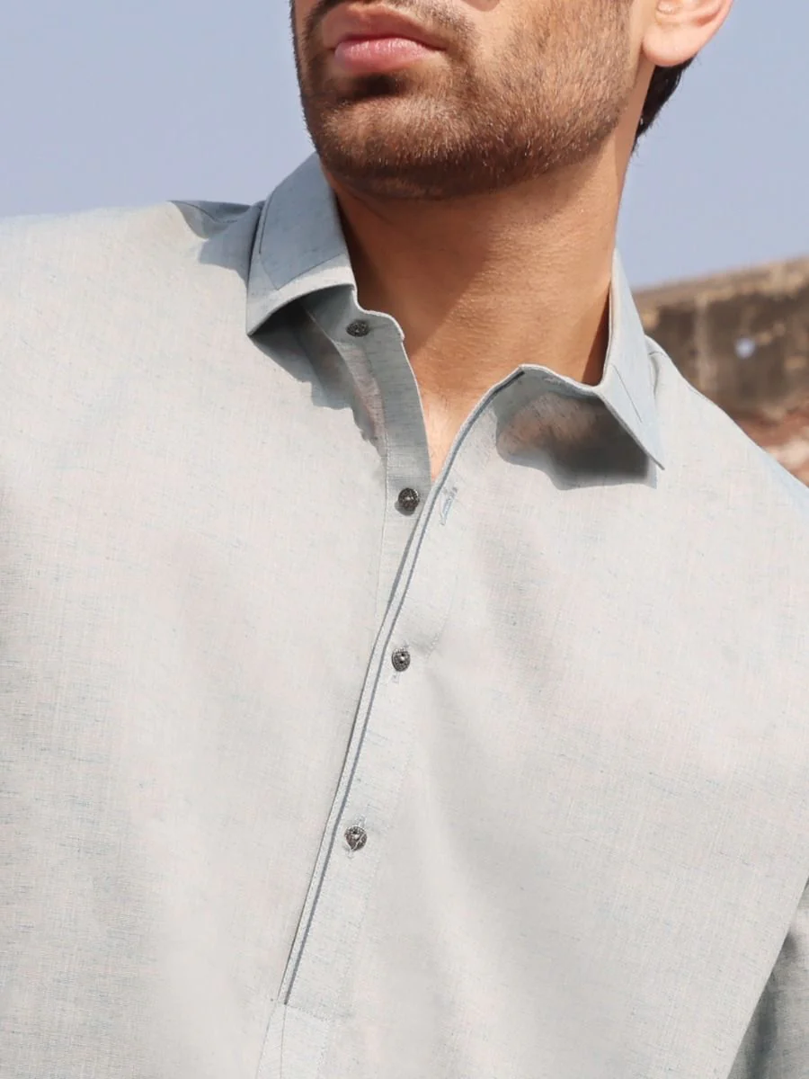 LIGHT BLUE COTTON KAMEEZ SHALWAR | ALWA-KS-US-222 V-2 2021 - Image 2