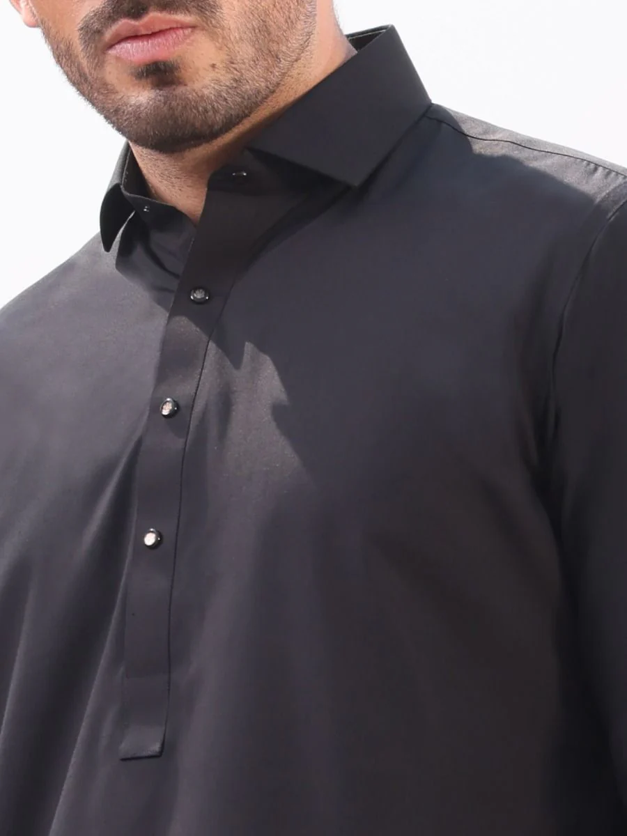 BLACK VISCOSE KAMEEZ SHALWAR | ALWA-KS-US-231 V-2 2021 - Image 2