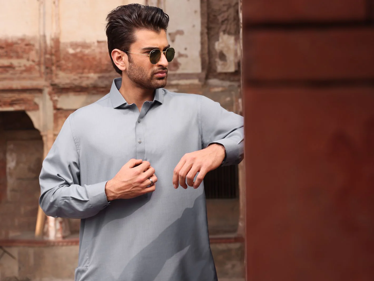 BLUE VISCOSE KAMEEZ SHALWAR | ALWA-KS-US-232 V-2 2021 - Image 3