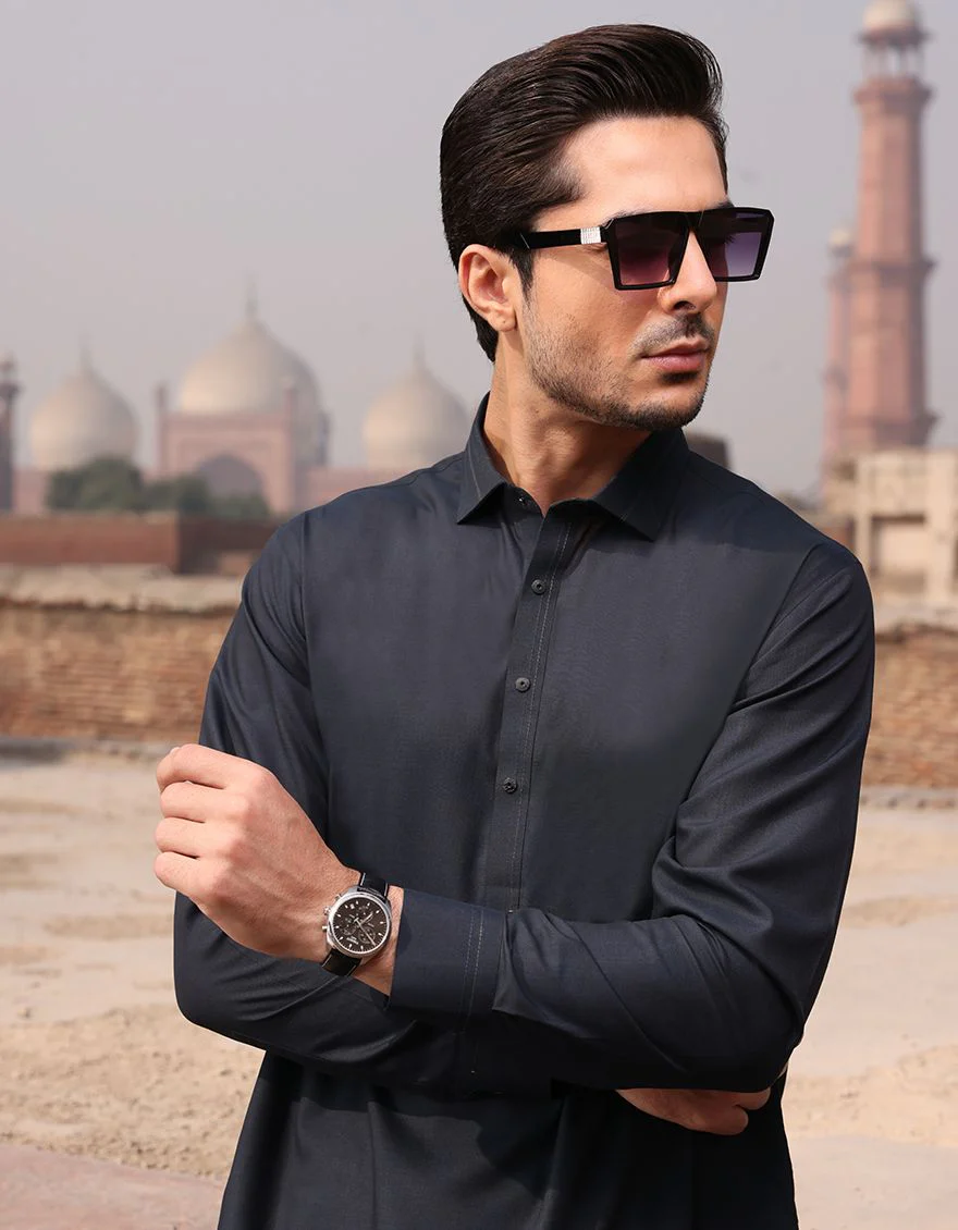 D BLUE VISCOSE KAMEEZ SHALWAR | ALWA-KS-US-240 V-2 2021 - Image 2