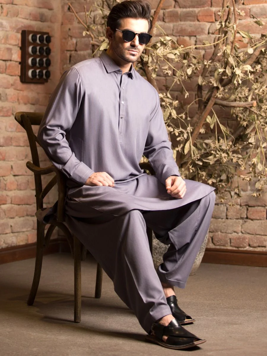 LIME GREEN VISCOSE KAMEEZ SHALWAR | ALWA-KS-US-241/AM-897A - Image 3
