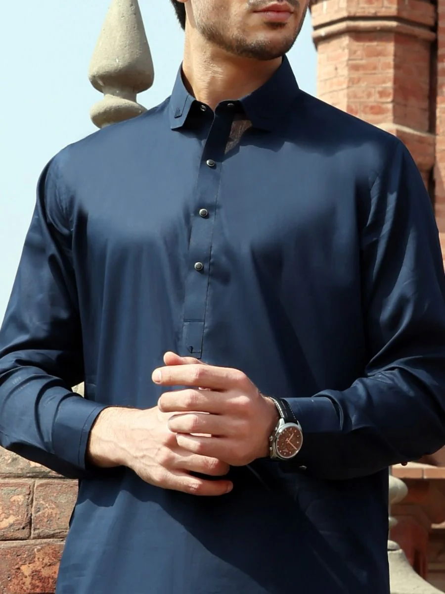 NAVY BLUE NBU KAMEEZ SHALWAR | ALWA-KS-US-245 V-2 2021 - Image 2