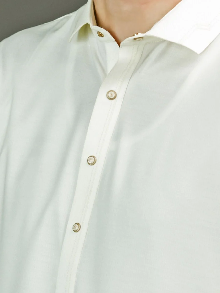 OFF WHITE VISCOSE KAMEEZ SHALWAR | ALWA-KS-US-249/AM-910B - Image 3
