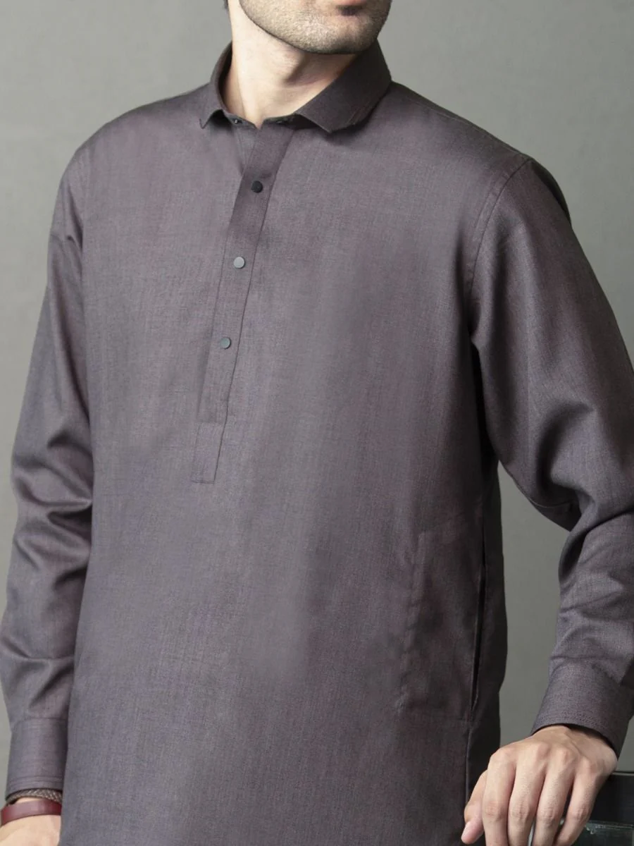 GREY VISCOSE KAMEEZ SHALWAR | ALWA-KS-US-261/AM-912B - Image 2