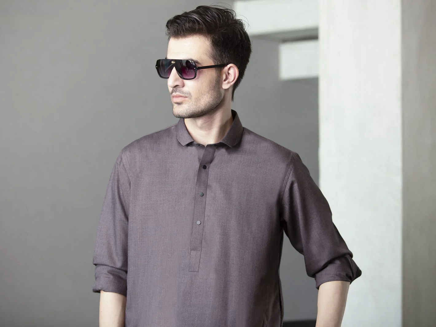 GREY VISCOSE KAMEEZ SHALWAR | ALWA-KS-US-261/AM-912B - Image 3