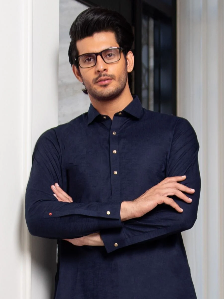 NAVY BLUE NBU COTTON KAMEEZ SHALWAR | ALWA-KS-US-270/AM-992D - Image 3