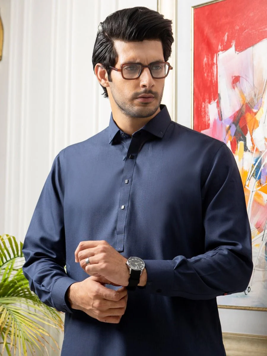 BLUE VISCOSE KAMEEZ SHALWAR | ALWA-KS-US-273/AM-911C - Image 3