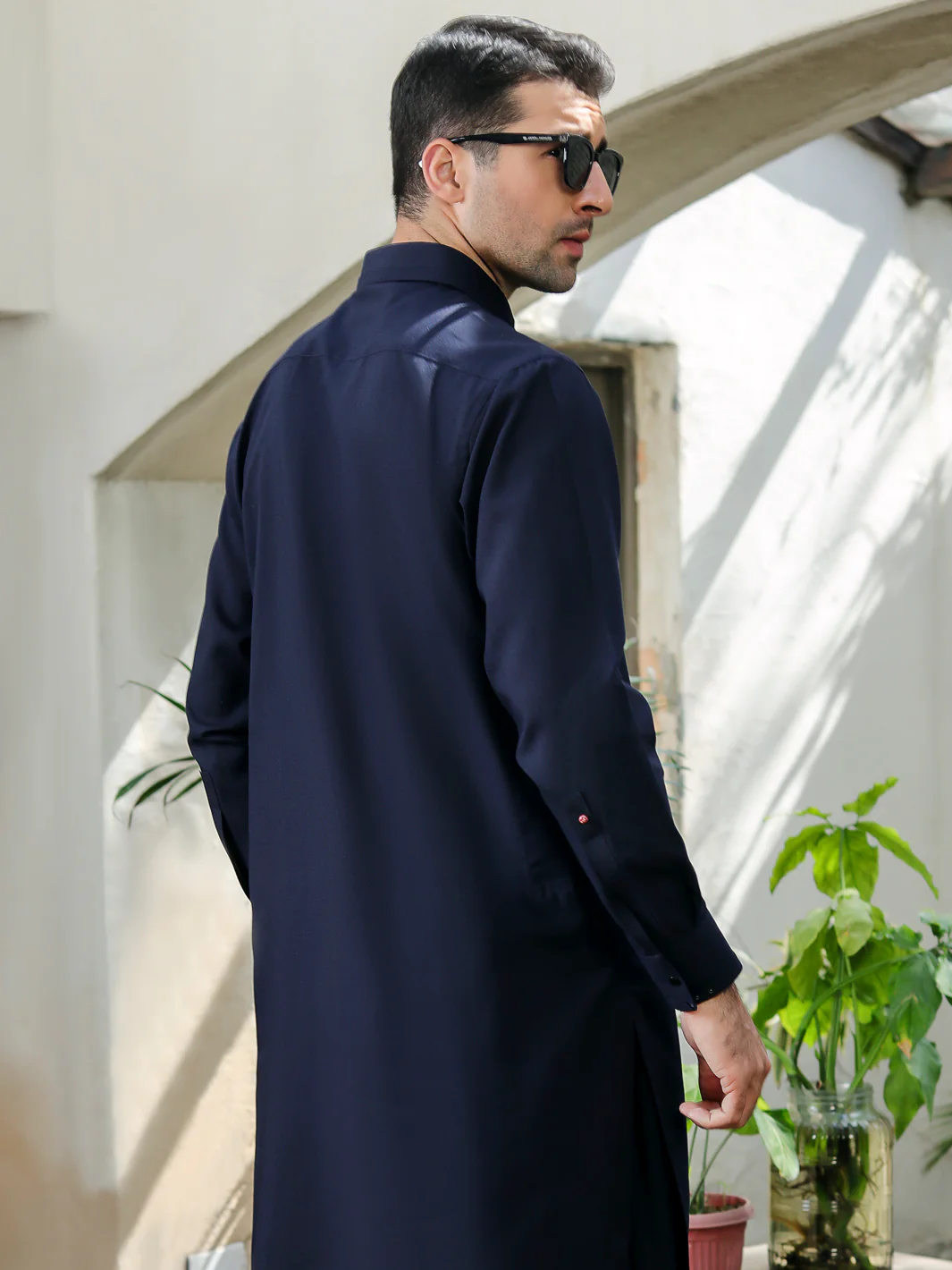 DARK BLUE VISCOSE KAMEEZ SHALWAR | ALWA-KS-US-279/AM-5028B - Image 3