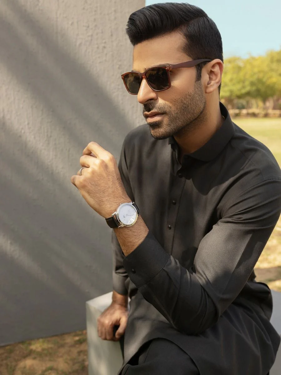 BLACK VISCOSE KAMEEZ SHALWAR | ALWA-KS-US-287/AM-5039B - Image 4