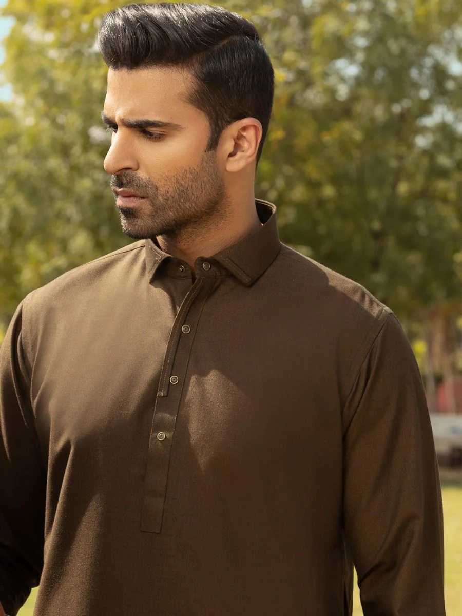 BROWN KAMEEZ SHALWAR | ALWA-KS-US-288/AM-5039C - Image 2