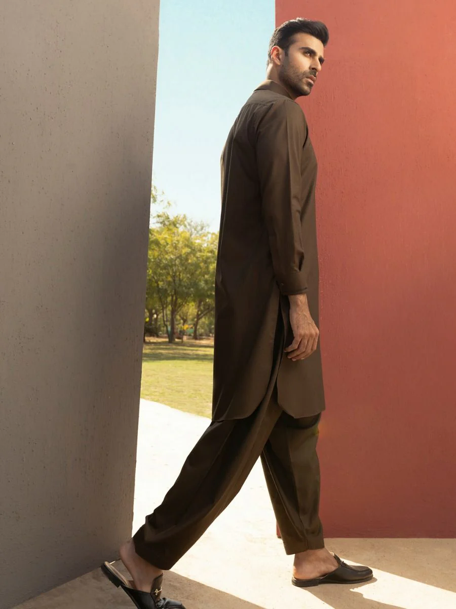 BROWN KAMEEZ SHALWAR | ALWA-KS-US-288/AM-5039C - Image 3