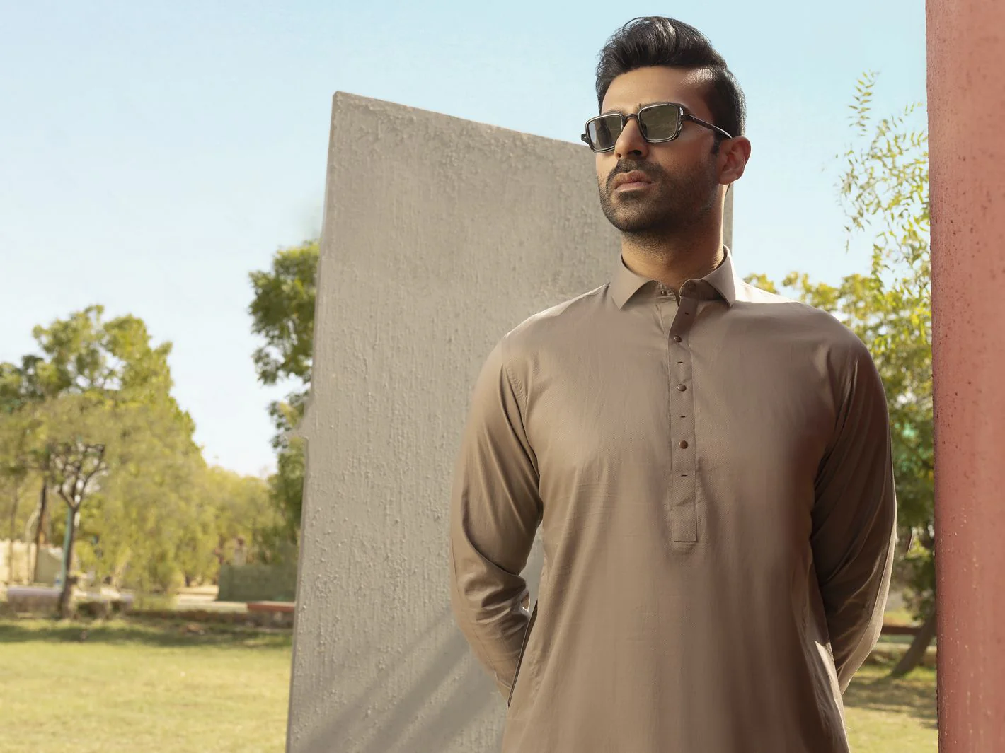 BROWN KAMEEZ SHALWAR | ALWA-KS-US-291/AM-5009D - Image 2