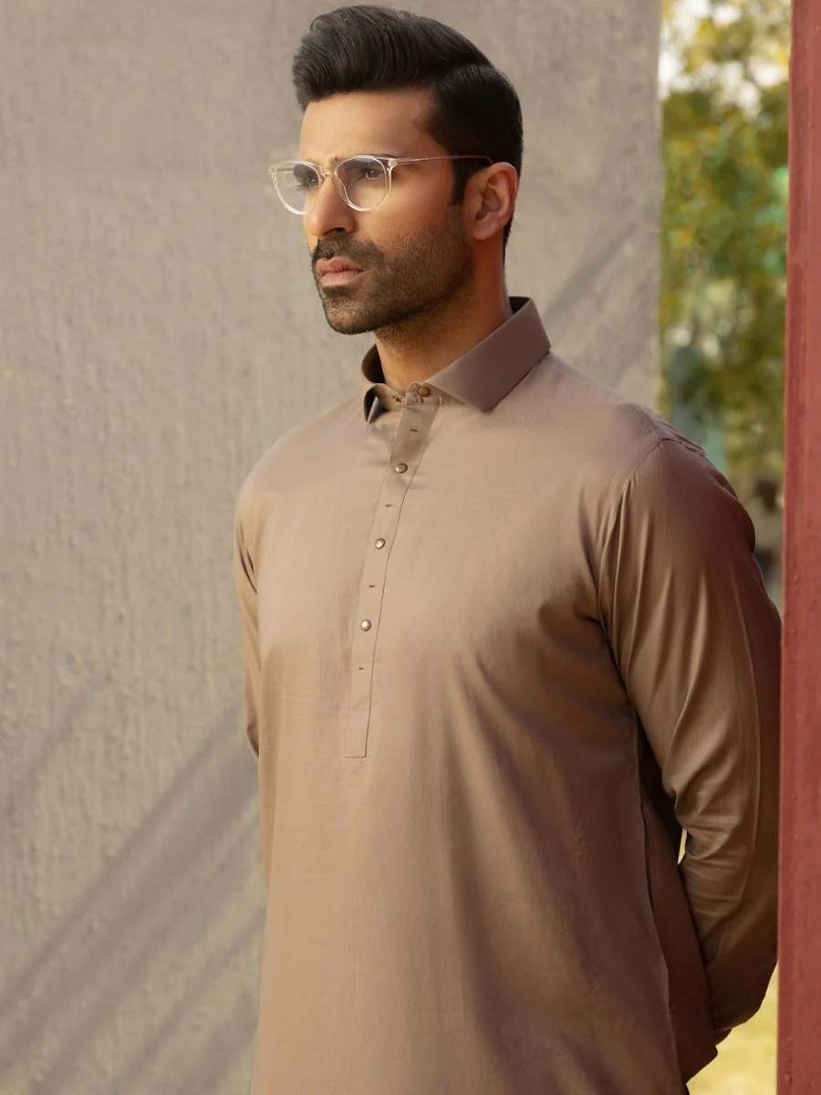 BROWN KAMEEZ SHALWAR | ALWA-KS-US-291/AM-5009D - Image 4