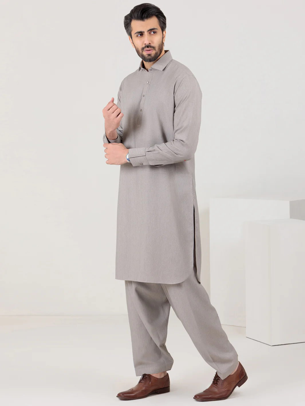 GREY VISCOSE KAMEEZ SHALWAR | ALWA-KS-US-316/AM-5048A - Image 5